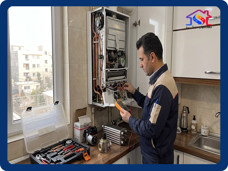 سرویس دورهای، اسیدشویی مبدلها و عیبیابی برد الکترونیکی پکیج تاچی در اندیشه