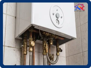 موقعیت شیر پرکن و مانومتر سنجش فشار در زیر بدنه پکیج بوتان کالدا ونزیا