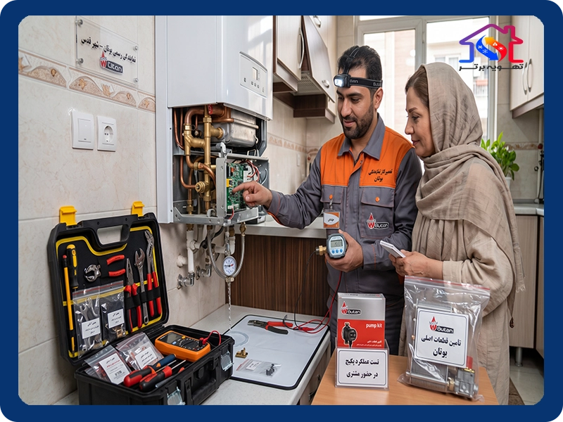 عیبیابی و تعمیر پکیج دیواری بوتان با تجهیزات تخصصی در شهر قدس